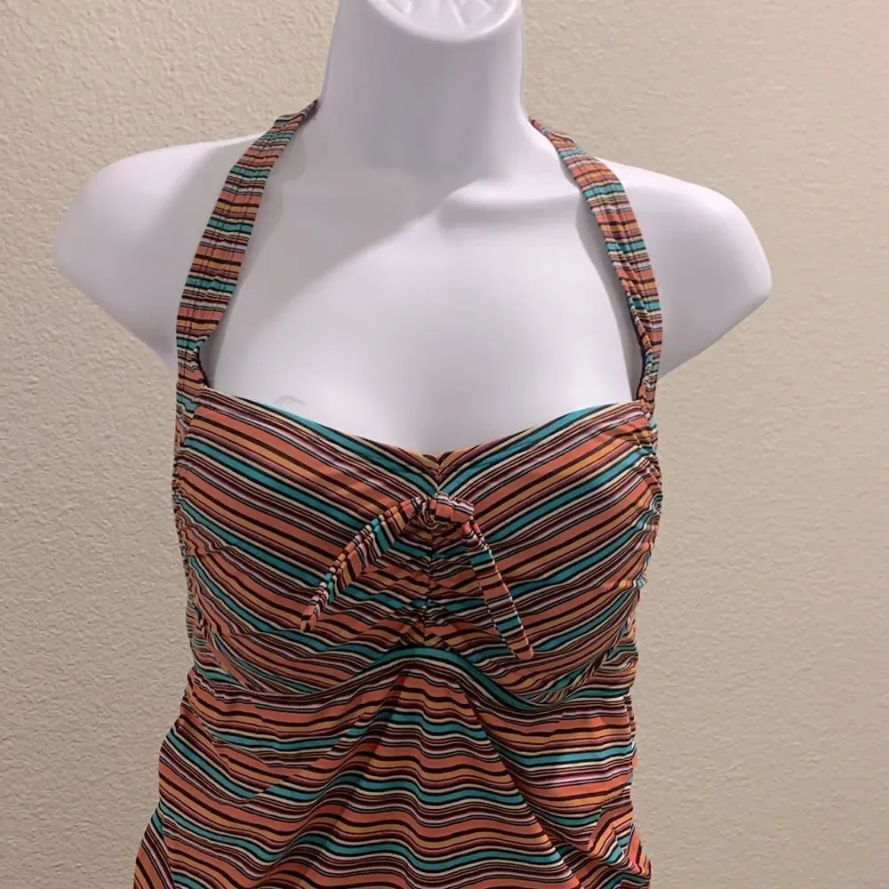 Take 50% OFF- Beach Bump Motherhood Multicolor Halter Top Swimwear, Size-L